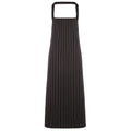 Black- Grey - Front - Premier Ladies-Womens Stripe Apron - Workwear (Butchers Style)