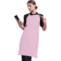 Pink - Back - Premier Ladies-Womens Colours Bip Apron With Pocket - Workwear