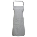 Silver - Front - Premier Ladies-Womens Colours Bip Apron With Pocket - Workwear