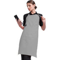 Silver - Back - Premier Ladies-Womens Colours Bip Apron With Pocket - Workwear