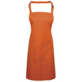 Orange - Front - Premier Ladies-Womens Colours Bip Apron With Pocket - Workwear