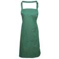 Emerald - Front - Premier Ladies-Womens Colours Bip Apron With Pocket - Workwear