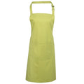 Lime - Front - Premier Ladies-Womens Colours Bip Apron With Pocket - Workwear