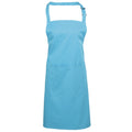 Turquoise - Front - Premier Ladies-Womens Colours Bip Apron With Pocket - Workwear