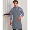 Steel - Back - Premier Ladies-Womens Colours Bip Apron With Pocket - Workwear