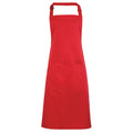 Strawberry Red - Front - Premier Ladies-Womens Colours Bip Apron With Pocket - Workwear
