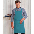 Teal - Back - Premier Ladies-Womens Colours Bip Apron With Pocket - Workwear