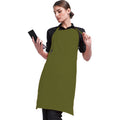 Olive - Back - Premier Ladies-Womens Colours Bip Apron With Pocket - Workwear