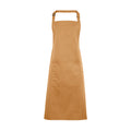 Camel - Front - Premier Ladies-Womens Colours Bip Apron With Pocket - Workwear