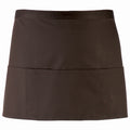 Brown - Front - Premier Ladies-Womens Colours 3 Pocket Apron - Workwear