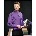Rich Violet - Back - Premier Mens Long Sleeve Formal Plain Work Poplin Shirt