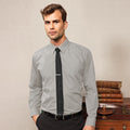 Silver - Back - Premier Mens Long Sleeve Formal Plain Work Poplin Shirt