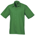 Emerald - Front - Premier Mens Short Sleeve Formal Poplin Plain Work Shirt