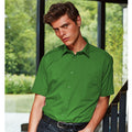 Emerald - Back - Premier Mens Short Sleeve Formal Poplin Plain Work Shirt