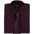 Aubergine - Back - Premier Mens Short Sleeve Formal Poplin Plain Work Shirt