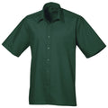 Bottle - Front - Premier Mens Short Sleeve Formal Poplin Plain Work Shirt