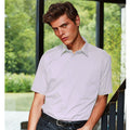 Lilac - Back - Premier Mens Short Sleeve Formal Poplin Plain Work Shirt