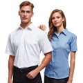 White - Back - Premier Short Sleeve Poplin Blouse - Plain Work Shirt