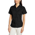Black - Back - Premier Short Sleeve Poplin Blouse - Plain Work Shirt