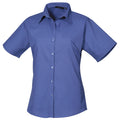 Royal - Front - Premier Short Sleeve Poplin Blouse - Plain Work Shirt