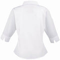 White - Back - Premier 3-4 Sleeve Poplin Blouse - Plain Work Shirt