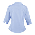 Mid Blue - Back - Premier 3-4 Sleeve Poplin Blouse - Plain Work Shirt