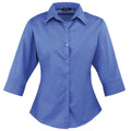 Royal - Front - Premier 3-4 Sleeve Poplin Blouse - Plain Work Shirt