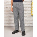 Black-White Check - Back - Premier Unisex Pull-on Chefs Trousers - Catering Workwear