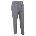 Black-White Check - Front - Premier Unisex Pull-on Chefs Trousers - Catering Workwear