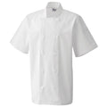 White - Front - Premier Unisex Short Sleeved Chefs Jacket - Workwear