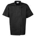 Black - Front - Premier Unisex Short Sleeved Chefs Jacket - Workwear