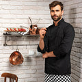 Black - Back - Premier Unisex Cuisine Long Sleeve Chefs Jacket