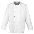 White - Front - Premier Unisex Cuisine Long Sleeve Chefs Jacket