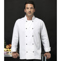 White - Back - Premier Unisex Cuisine Long Sleeve Chefs Jacket