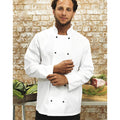White - Side - Premier Unisex Cuisine Long Sleeve Chefs Jacket