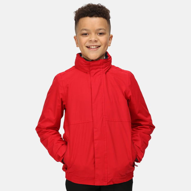Classic Red-Navy - Back - Regatta Kids Unisex Thermoguard Fleece Lined Dover Jacket (Windproof & Waterproof)