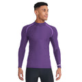 Purple - Back - Rhino Mens Thermal Underwear Long Sleeve Base Layer Vest Top