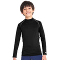Black - Back - Rhino Childrens Boys Long Sleeve Thermal Underwear Base Layer Vest Top