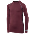 Maroon - Front - Rhino Childrens Boys Long Sleeve Thermal Underwear Base Layer Vest Top