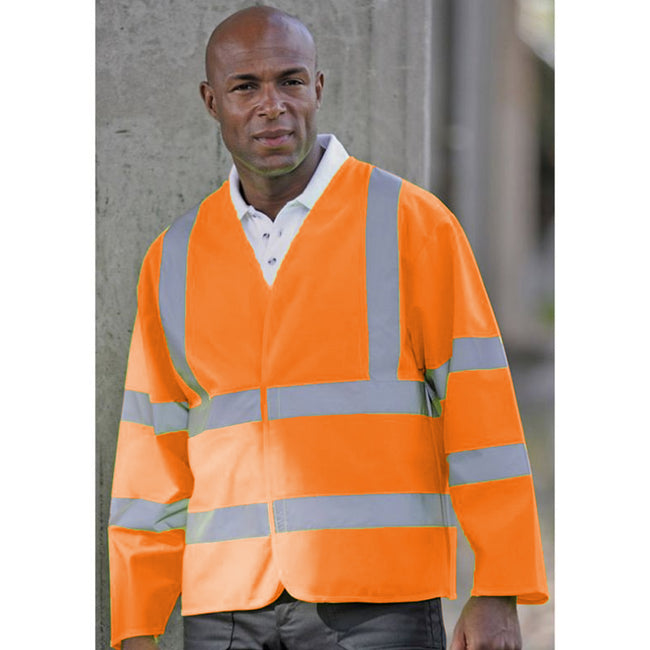 Fluorescent Orange - Back - RTY High Visibility Unisex High Vis Motorway Coat