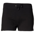 Black - Front - Skinni Fit Ladies-Womens Lower-fitting Shorts