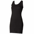Black - Front - Skinni Fit Ladies-Womens Extra Long Stretch Tank Top - Vest