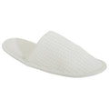 White - Front - Towel City Unisex Waffle Mule Closed Toe Slippers