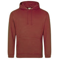 Red-Rust - Front - Awdis Unisex College Hooded Sweatshirt - Hoodie