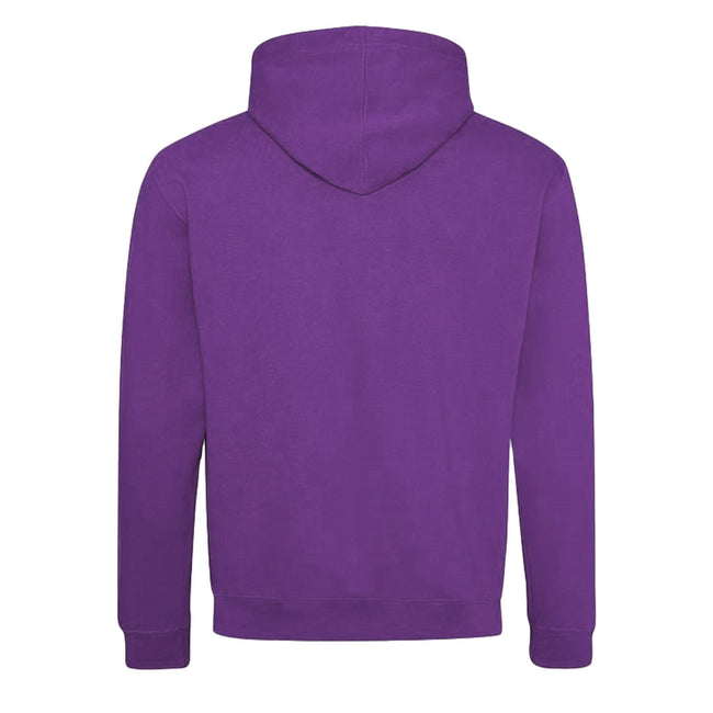 Purple-Heather Grey - Back - Awdis Varsity Hooded Sweatshirt - Hoodie