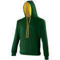 Forest Green-Gold - Front - Awdis Varsity Hooded Sweatshirt - Hoodie