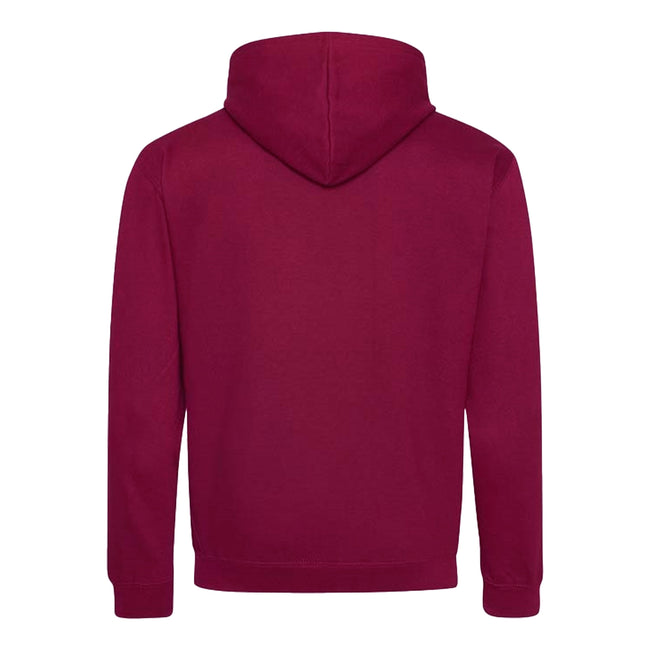 Burgundy-Charcoal - Back - Awdis Varsity Hooded Sweatshirt - Hoodie