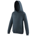New French Navy - Front - Awdis Kids Unisex Hooded Sweatshirt - Hoodie - Schoolwear