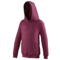 Burgundy - Front - Awdis Kids Unisex Hooded Sweatshirt - Hoodie - Schoolwear