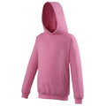 Candyfloss Pink - Front - Awdis Kids Unisex Hooded Sweatshirt - Hoodie - Schoolwear